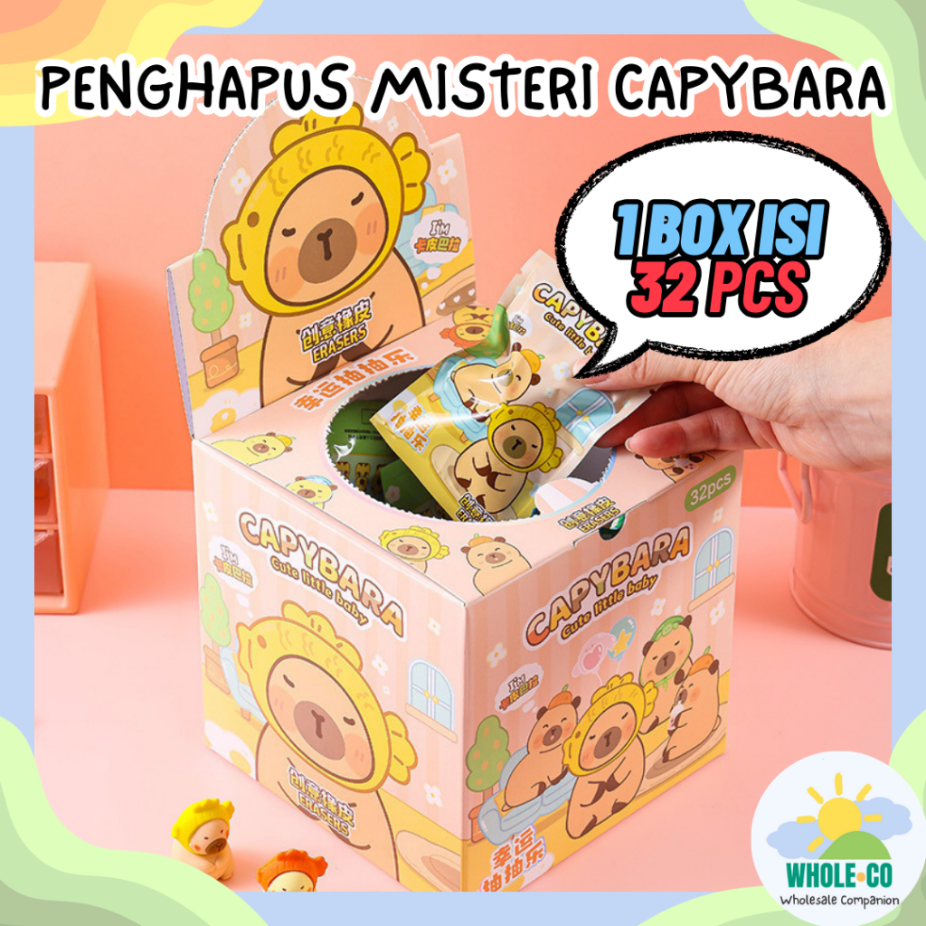 

(1 BOX ISI 32 PCS) Penghapus Misteri Paket Capybara Premium Karakter Hewan Kapibara Lucu Unik Imut Termurah Grosir Cod PG 1470