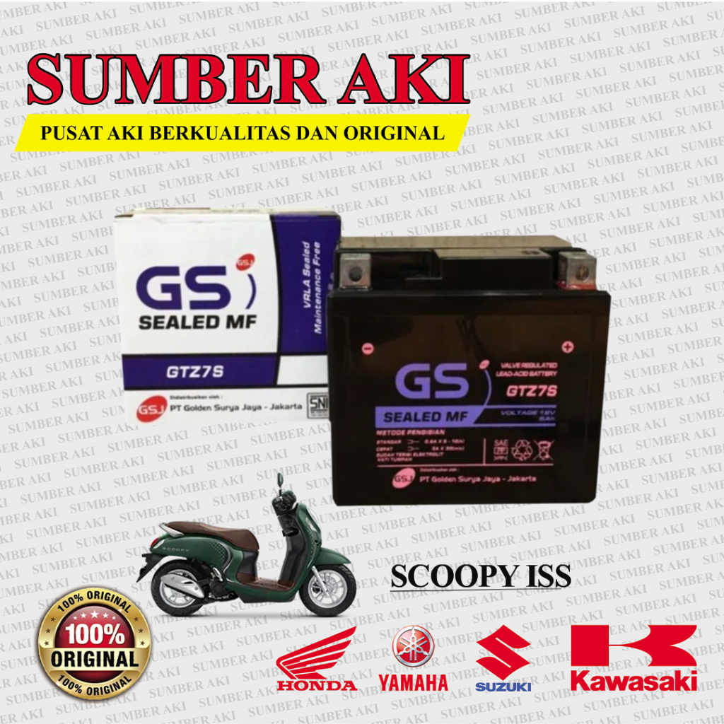 Aki Motor SCOOPY ISS NMAX GTZ7S Aki Kering
