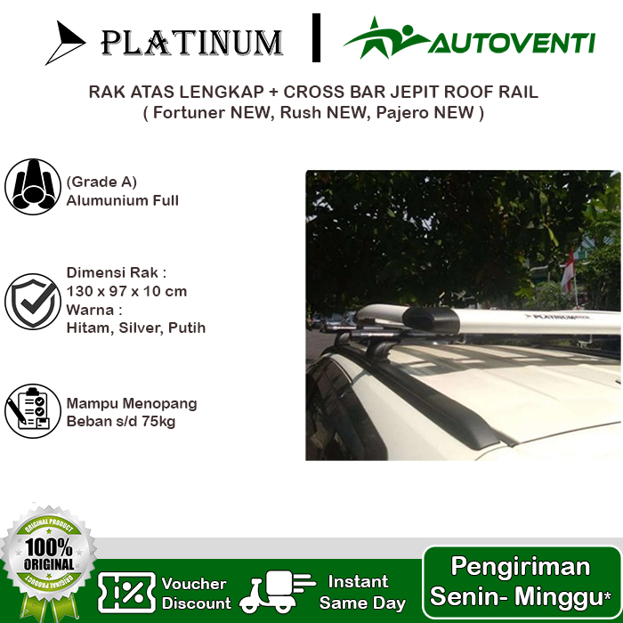 Roof Rack Fortuner vrz 2017 (Paket Rak Platinum Fortuner 2016-2018)