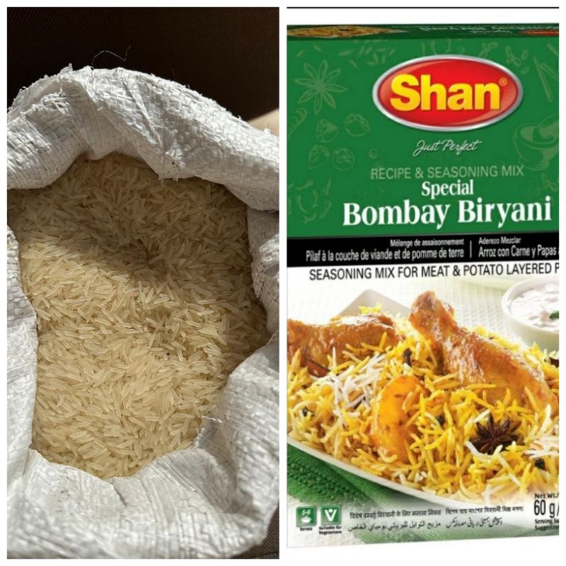 

Paket Beras Basmati 1kg & Bumbu Shan Biryani