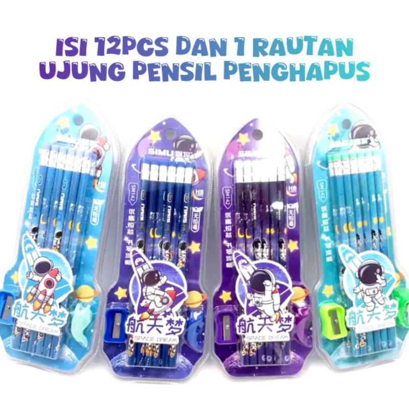 

Pensil Set Astronot Robot 2B isi 12pcs + Rautan - - MAY263