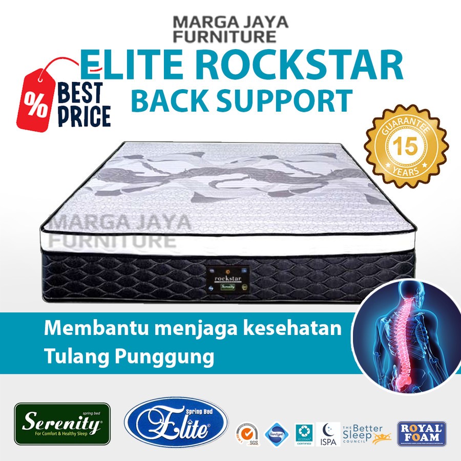Kasur Orthopedic Elite Serenity Rockstar Back Support Busa Rebonded Foam Matras Kesehatan Tulang Pun