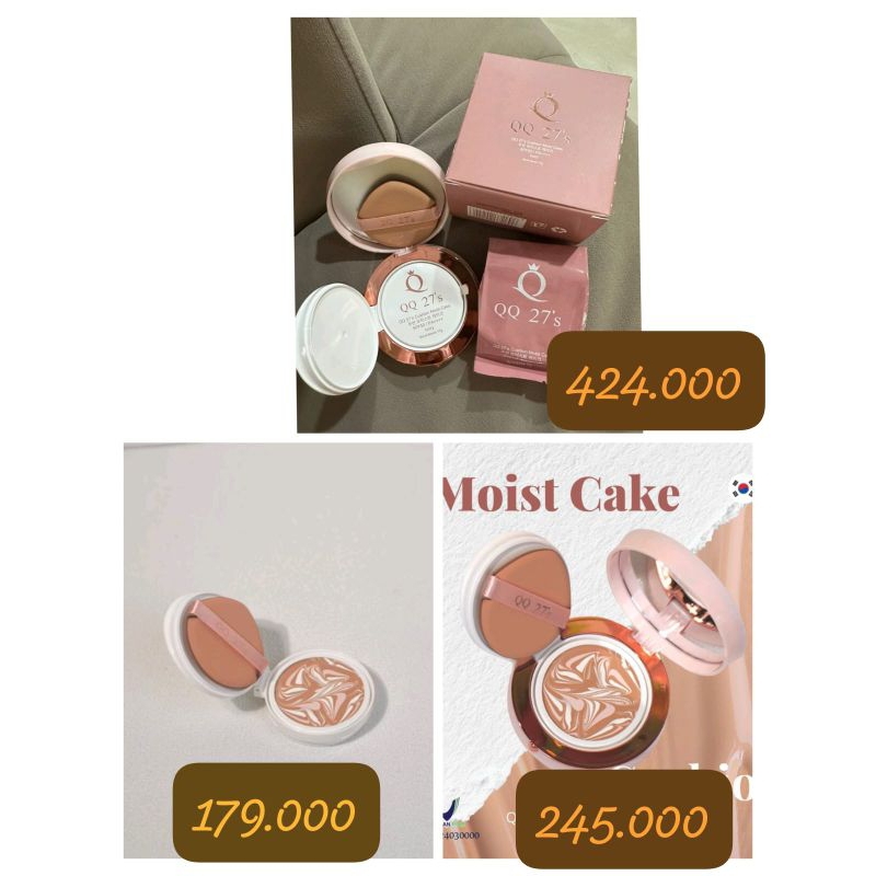 Qq27's Chusion 17g/QQ27's MOIST CAKE Signature essence cover pact SPF 50 PA ++++i