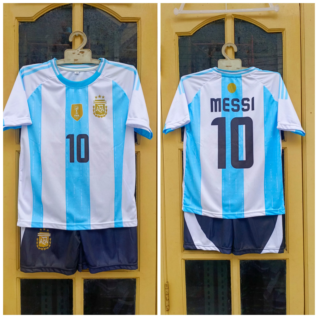 Jersey Bola Piala Dunia Argentina 2026 Home Setelan Baju Sepakbola Anak Laki Laki