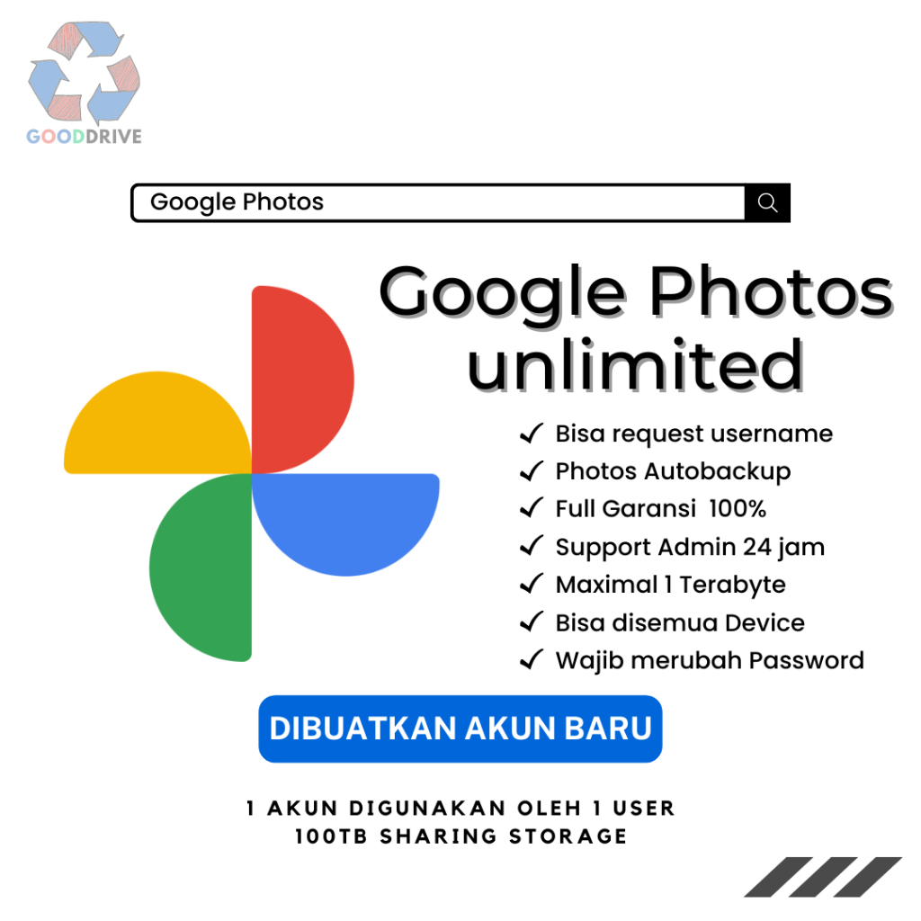 Google Photos Google foto Unlimited Storage Lifetime Bergaransi