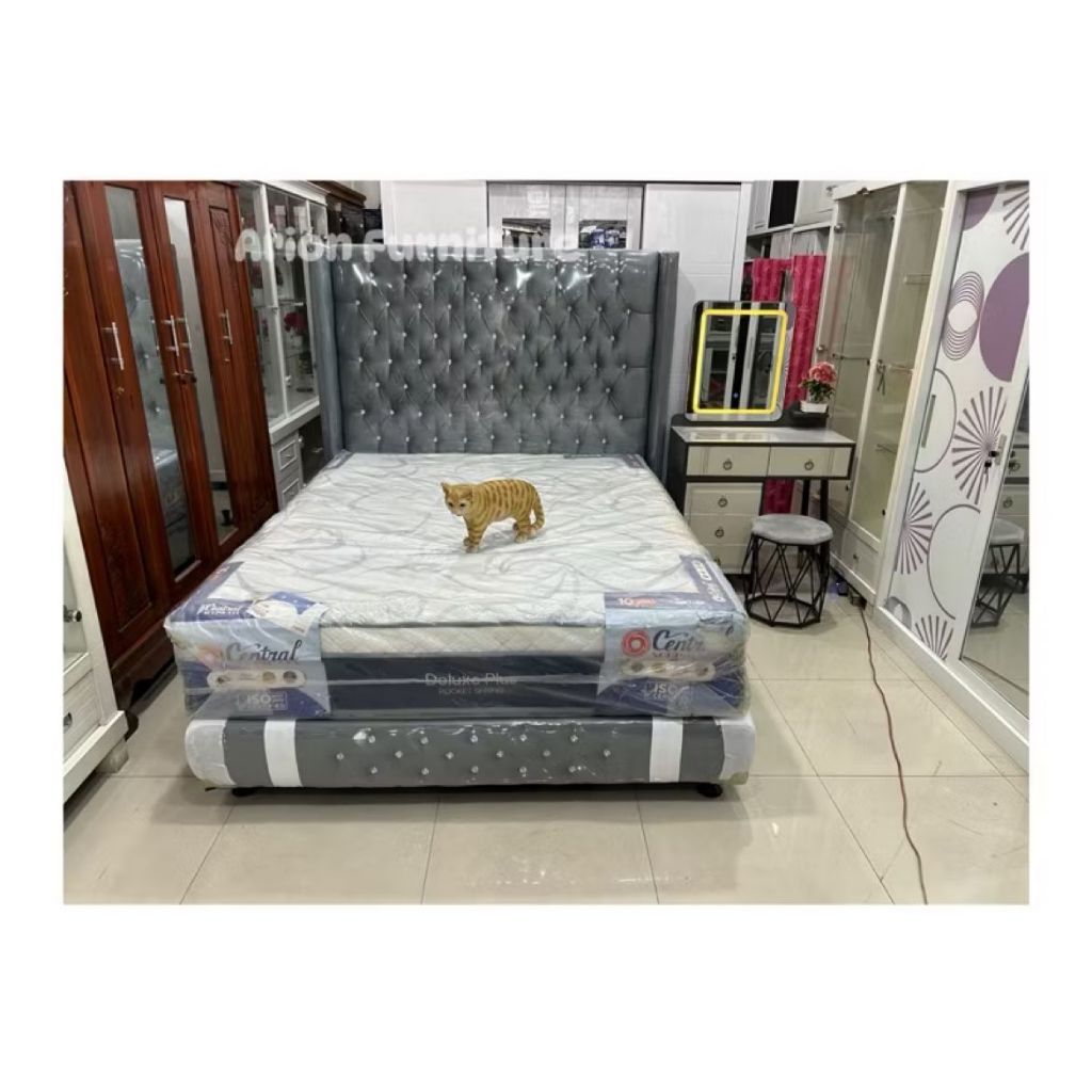 SET Divan Kasur / Senderan Tinggi Premium / Kasur Springbed / Divan KING