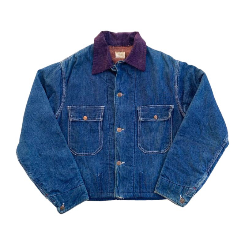 70s vintage big  mac chore Denim work jacket double pocket blanked lined not type 1,type 2,eisenhowe