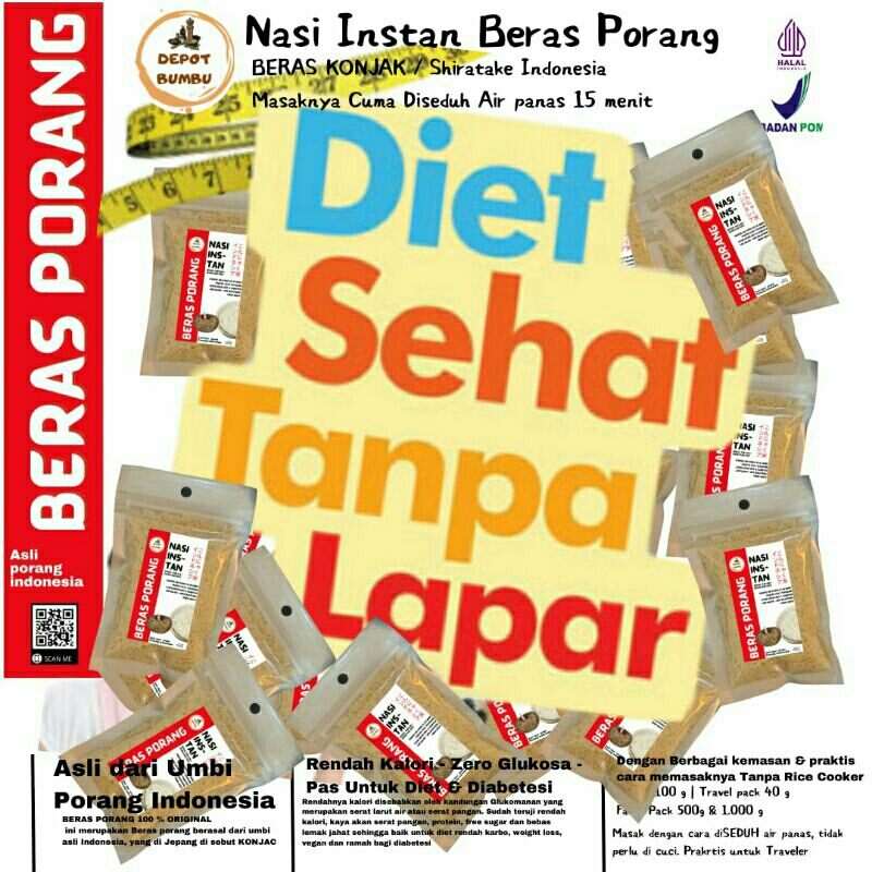 

Beras Porang Shirataki Konjac Rice Kemasan Sachet | Beras Sehat Instan