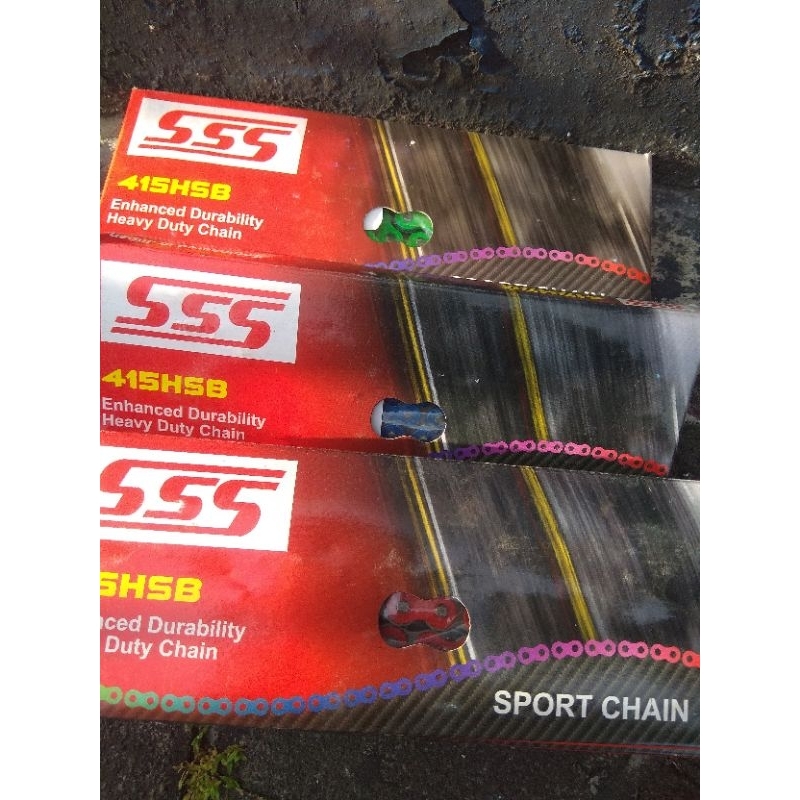 Rantai sss 415H/130 warna merah, biru, hijau merk sss