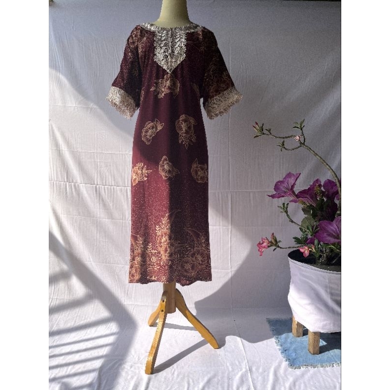 daster renda jumbo maroon