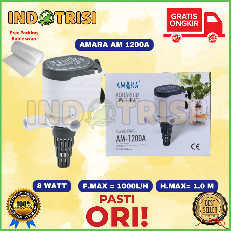 Pompa Filter Aquarium Amara 1200 Mesin Pompa celup power head AMARA 1200A