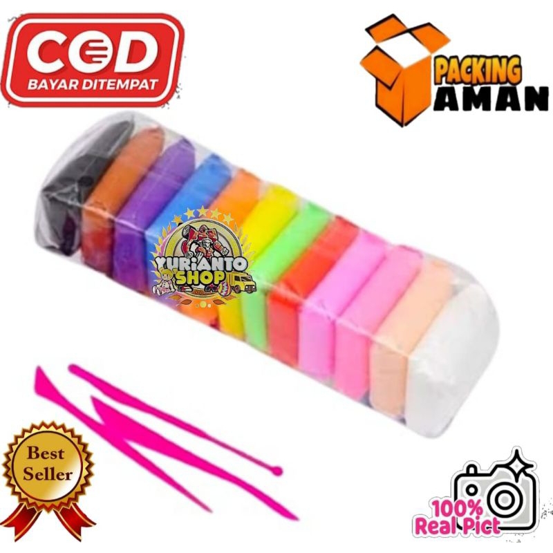 COD PROMO ISI 12 PCS MAINAN MURAH ANAK SMILE CLAY POLIMER MAINAN ANAK MAGIC EDUKASI SMILE CLAY DOUGH