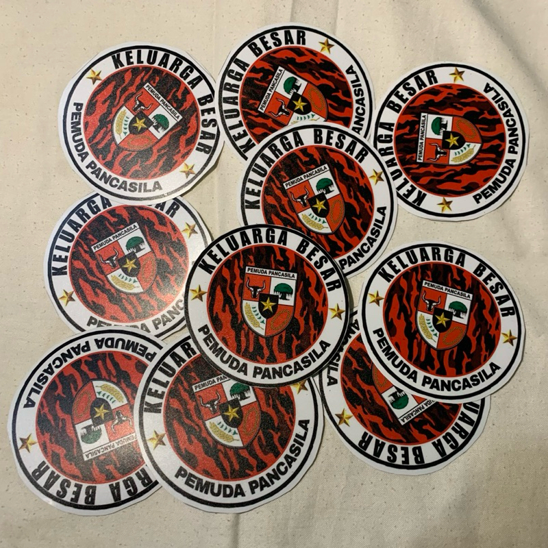 

stiker keluarga besar pemuda pancasila bulat logo,stiker pemuda pancasila