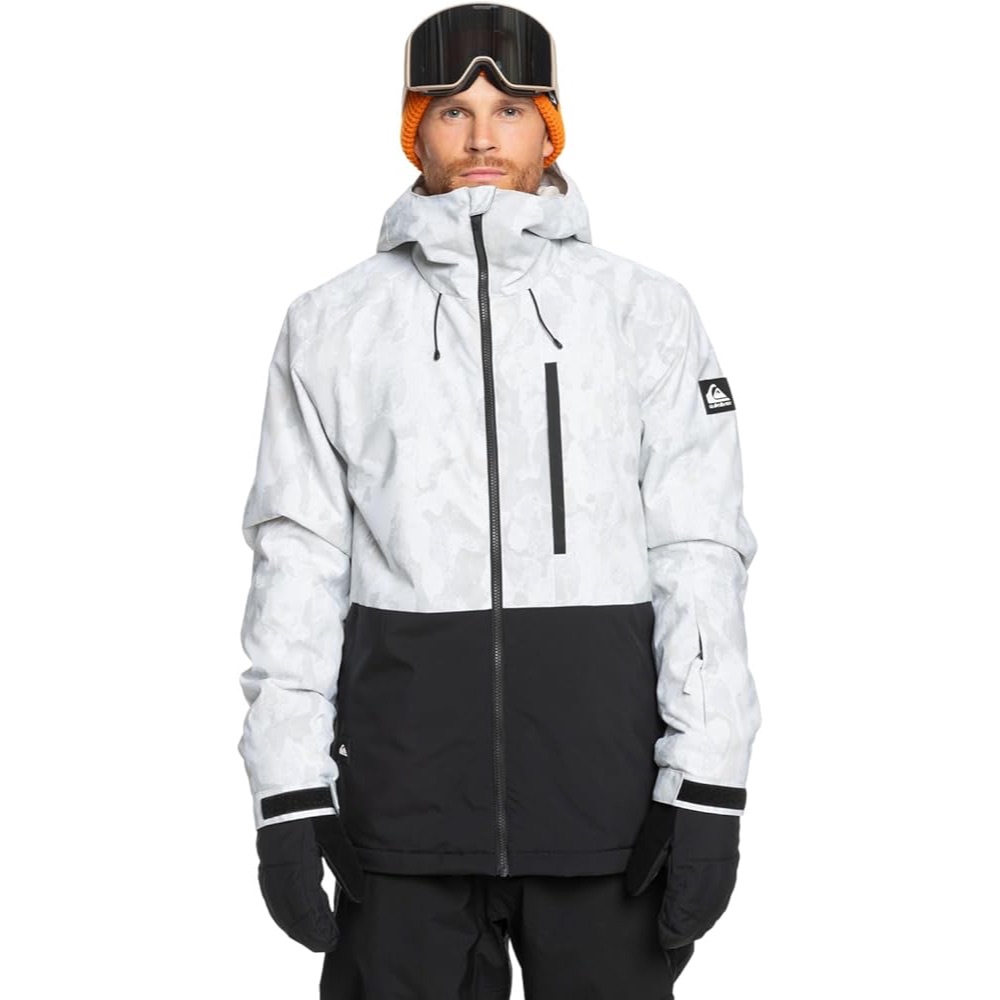 Quiksilver Mission Printed Block Snowboard White Jacket Original Quicksilver Puffer windproof anti a