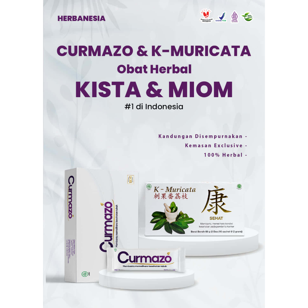 Paket Curmazo dan K Muricata Herbal Kista dan Miom Ampuh, Kista Ginjal Kista Ovarium Kista Bartholin