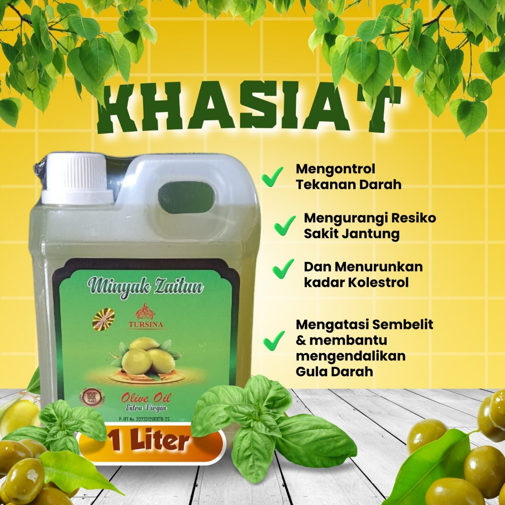 

Minyak Zaitun Tursina Extra Virgin Oil kemasan 1 liter dan 500 ml asli premium