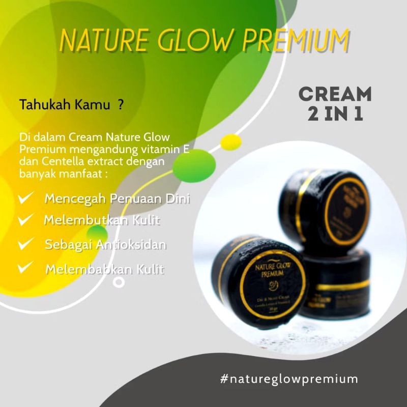 PAKET NATURE GLOW PREMIUM 2IN1 DAY DAN NIGHT CREAM ACNE JERAWAT FLEK GLOWING