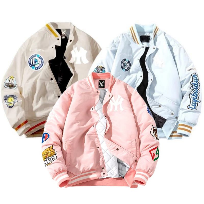 DIJAMIN REALPIK/MOTIF FULL BORDIR/Jaket Varsity Baseball/Jaket Varsity Bomber Kreen Ful Bordir Pria 