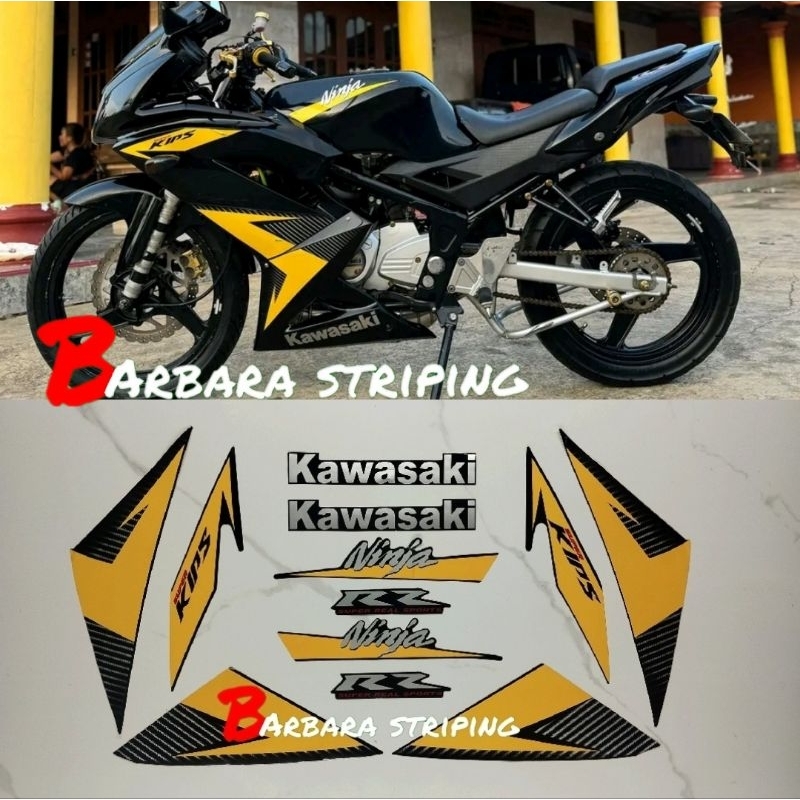 Striping sticker Ninja RR tahun 2014 kuning (METALIK)