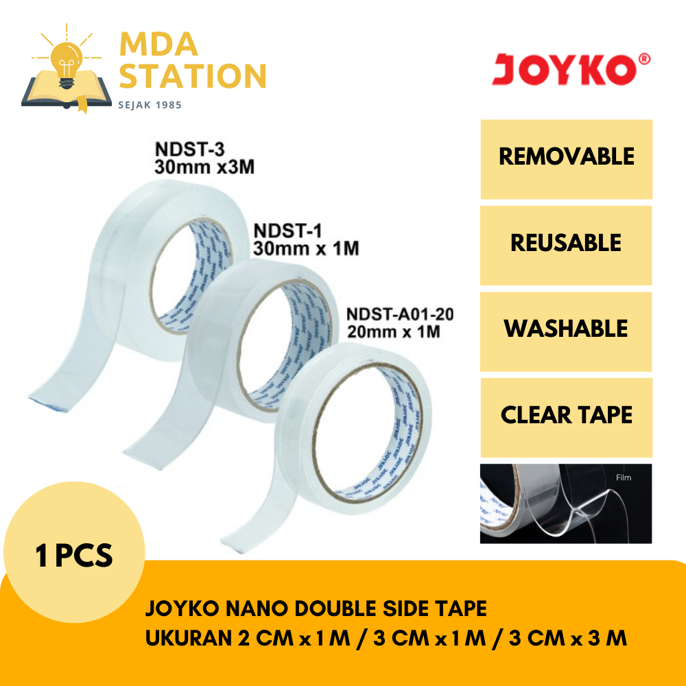 

JOYKO Nano Double Sided Tape Pita Perekat Dua Sisi Bening Transparant (SATUAN) | MDA STATION