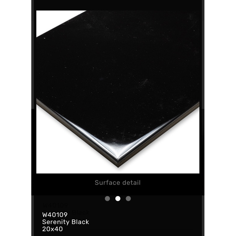 Keramik 20x40 Kilap Hitam Polos ROMAN Serenity Black