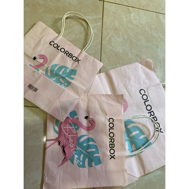 

preloved pink colorbox paperbag