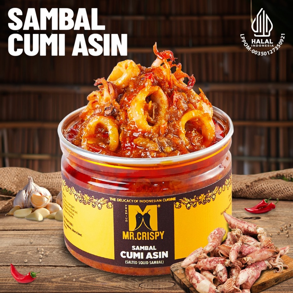 Sambal Cumi Asin/Pete/Bajak Ebi/Teri Medan Sambel Mr.Crispy