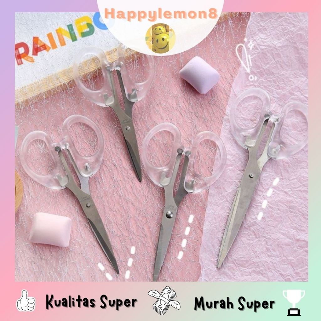 

Gunting Estetik Transparan Bening Multifungsi Perlengkapan Kantor Sekolah Gunting Kertas Aesthetic Perlengkapan Alat Tulis