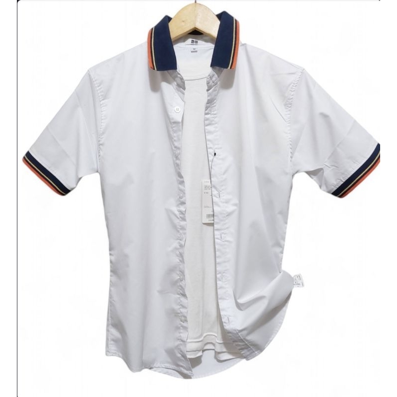 kemeja pria lengan pendek uniqlo/kemeja lengan pendek kerah polo