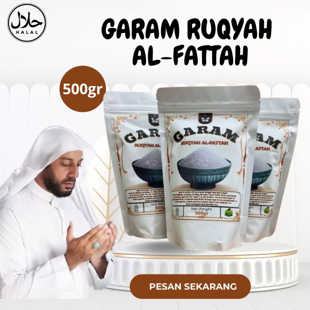 

Garam Ruqyah AL-FAttah Kemasan 500gr Untuk Mentralisir Energi Negatif di Rumah/Tempat Usaha