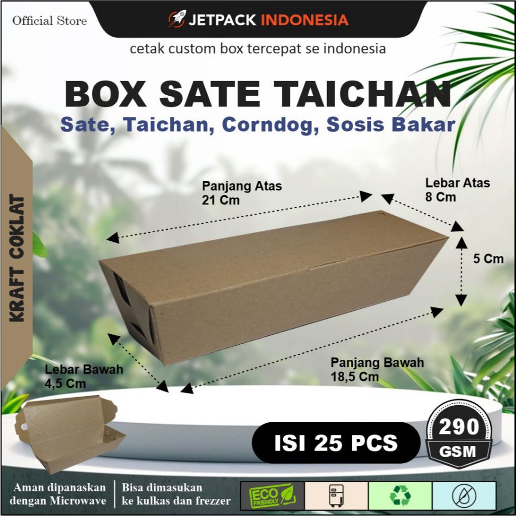 Paperbox / Size Xl  / Corndog / Taichan / Brown Kraft / Paper Box / Paper Packaging Laminasi