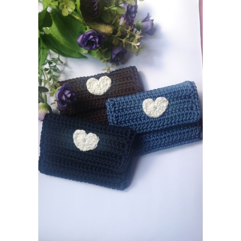 Dompet kartu rajut handmade/Souvenir rajutan
