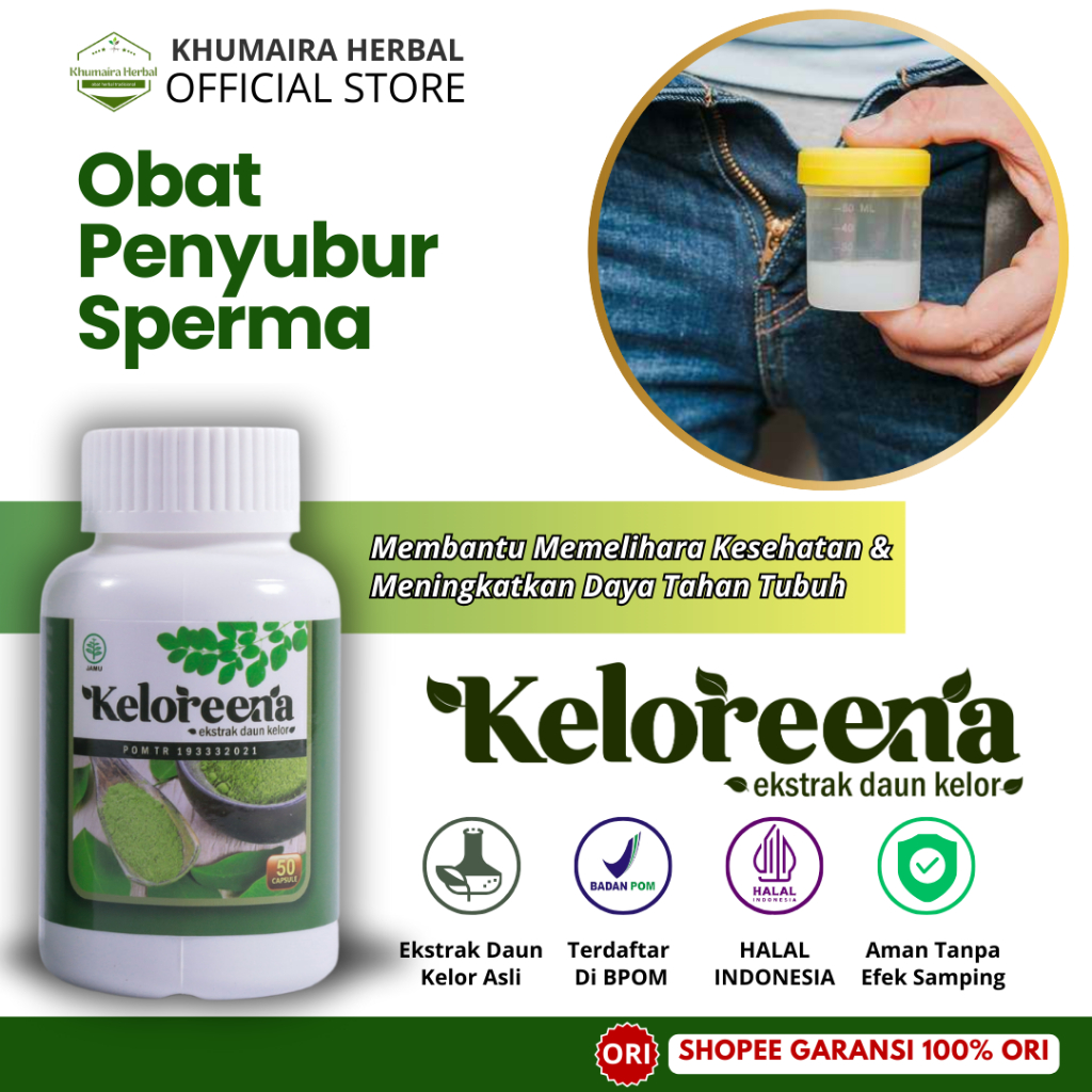 Keloreena - Penyubur Sperma Pria, Obat Herbal Penambah Pengental Mani Encer, Suplemen Pria, Ejakulas