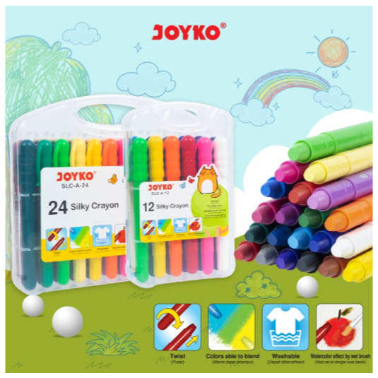 

Silky Crayon Krayon Halus Joyko SLC-A Warna Colors