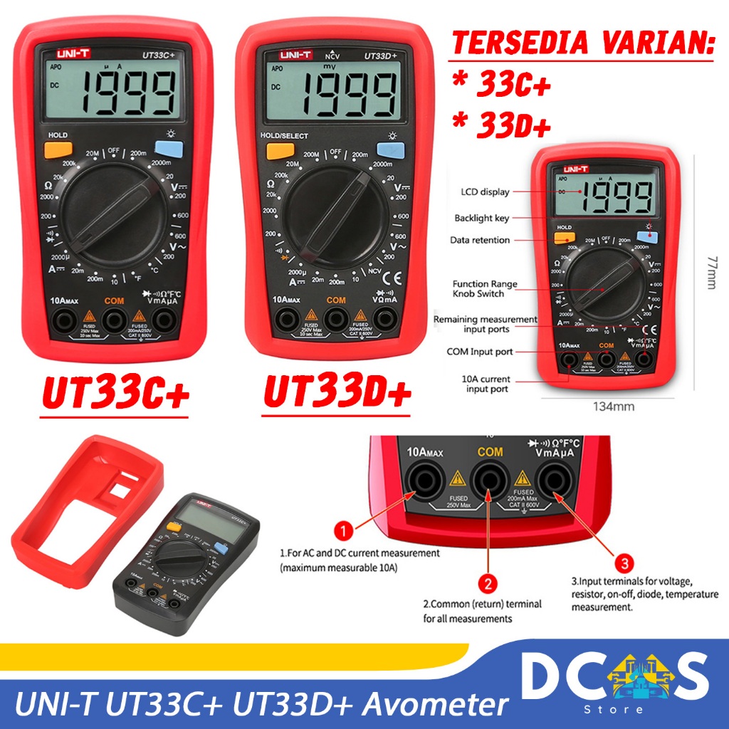UNI-T UT33C+ UT33D+ Digital Multimeter Avo Meter Multitester Avometer