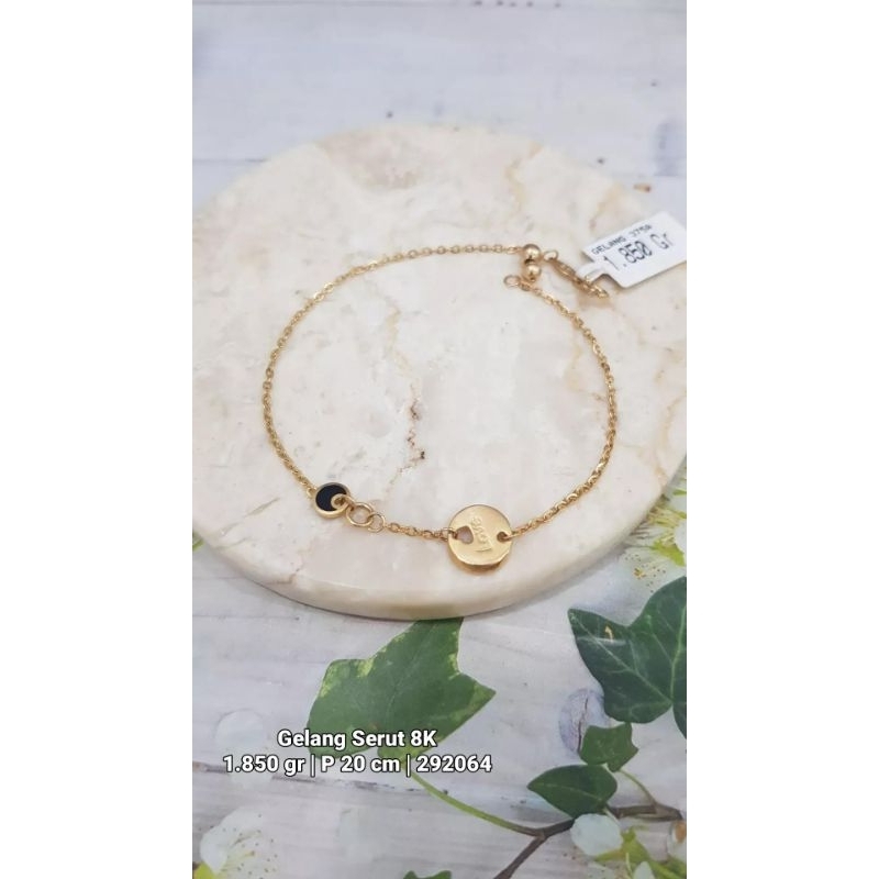 gelang serut love cat hitam 1.85
