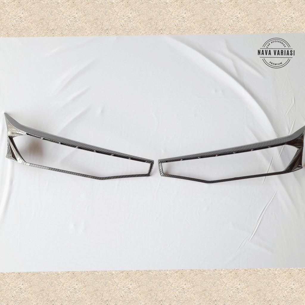 Garnish Depan Avanza Xenia Cover Lampu Depan Mobil Avanza Xenia 2022 Glossy Carbon