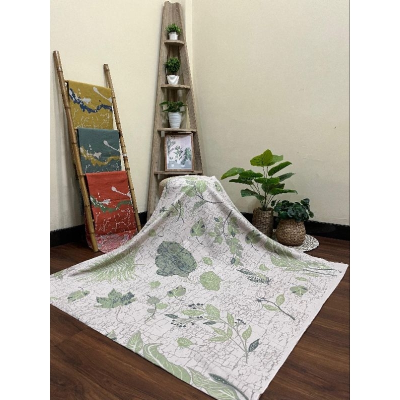 Kain batik solo alusan daun ecoprint new versi