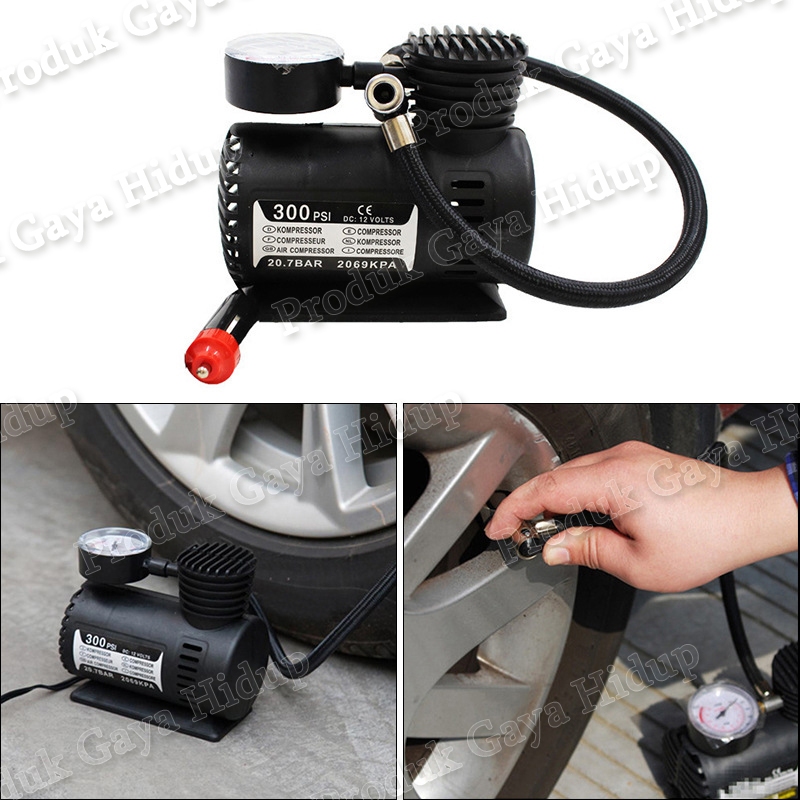 Air Compressor/Mini Compressor 12V Electric Pump 300PSI Pompa Ban Mobil Elektrik/POMPA BAN MOBIL POR
