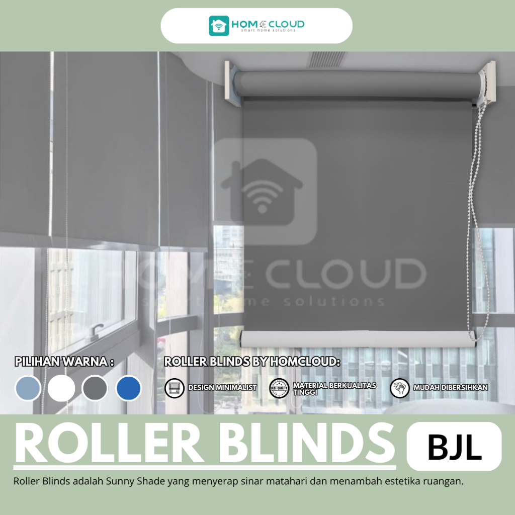 Roller blinds otomatis Tirai gulung Roller blinds Gorden gulung Blackout Tirai gulung Gorden kantor