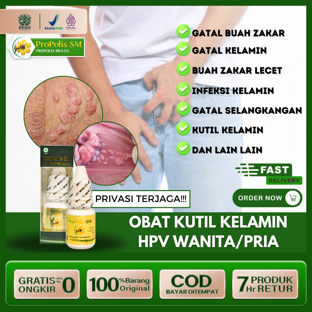 Obat Oles Kutil Kelamin HPV Perontok Kutil Kelamin penghilang Kutil Kelamin pria Wanita Propolis SM
