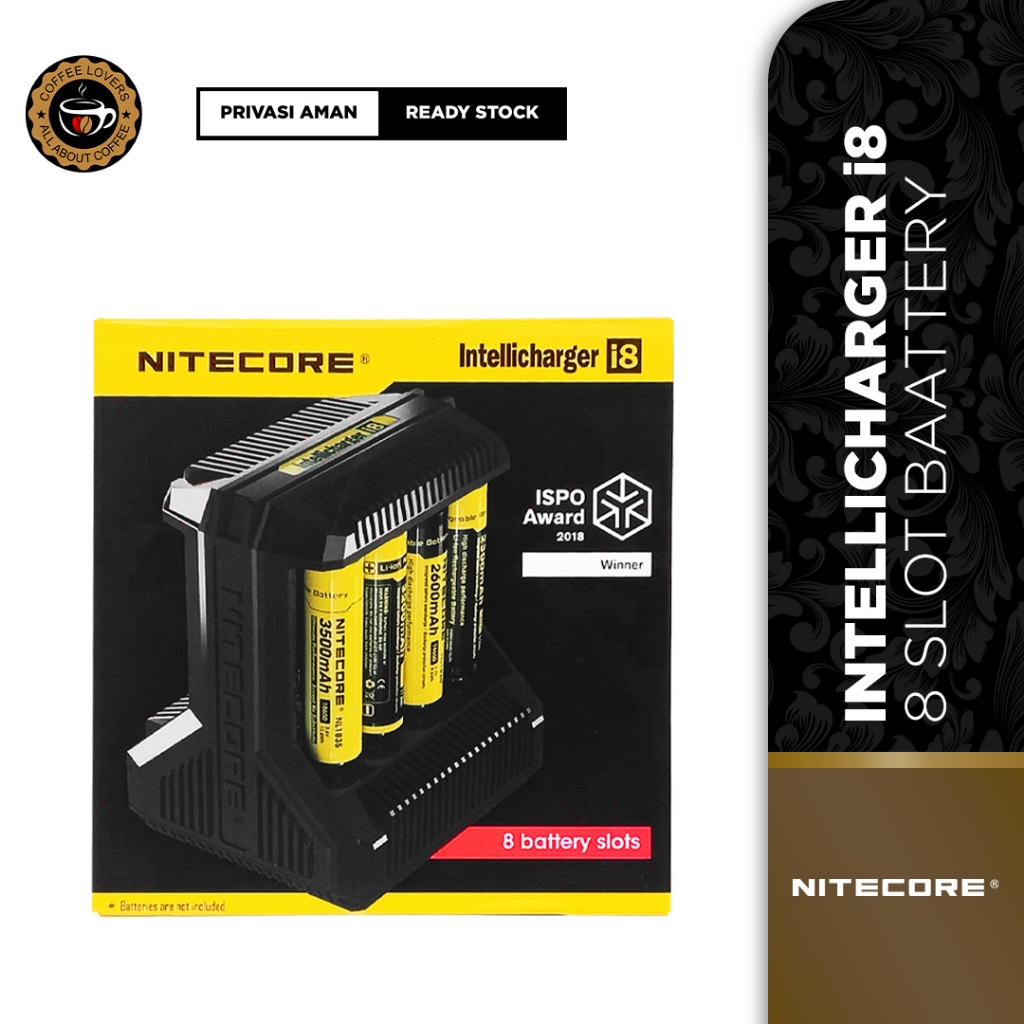 NITECORE i8 Intelli Charger Baterai 18650 Charger Nite Core 8 Slot | Charger Nitecore i8