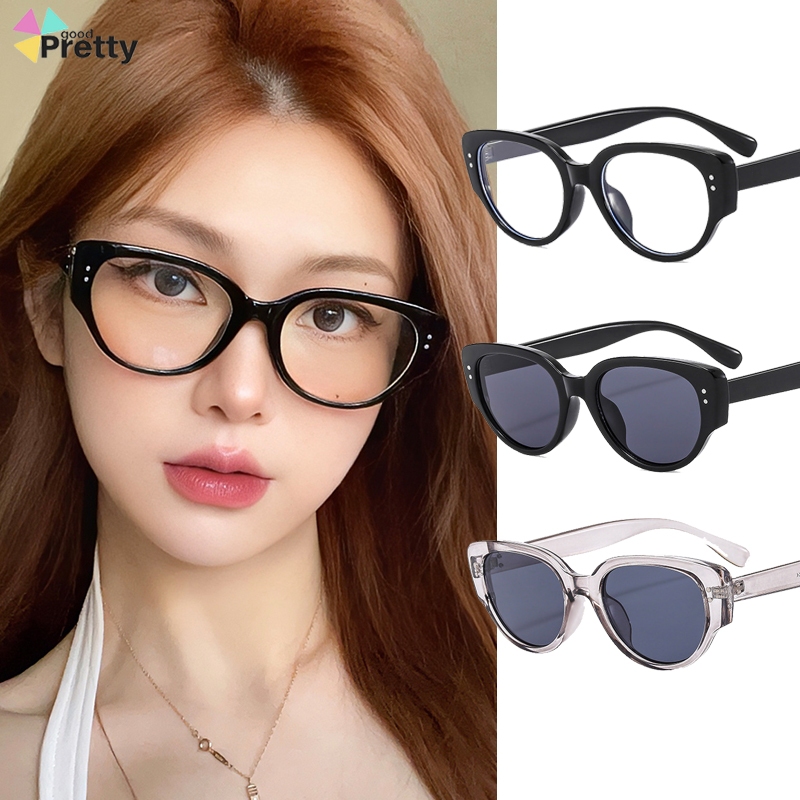 COD Kacamata Hitam Bingkai Wanita Dan Pria Fashion Korea Penuh Selebriti Internet Berpose Putih Kuku