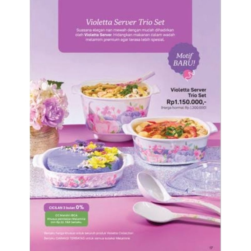 Violetta Melamine trio server / Sekarang jagad melamine collection