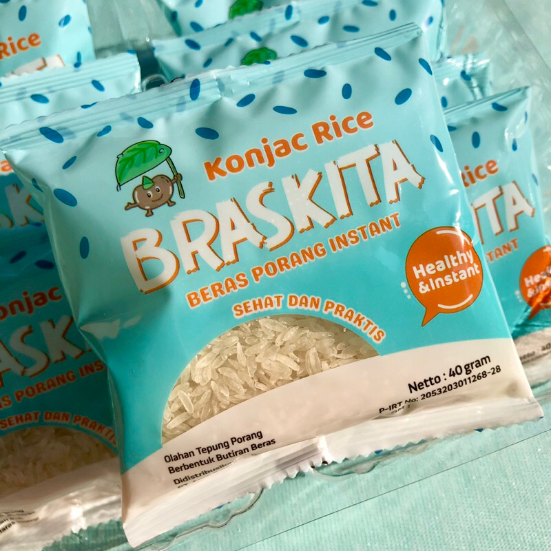 

BRASKITA Pouch 40 gr | Beras Porang | Konjac Rice | Kemasan Sekali Makan