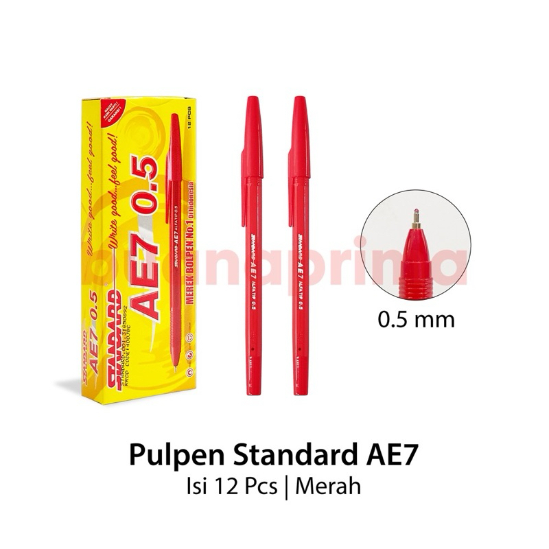 

Pulpen Standard AE7 Isi 11 Pcs Merah