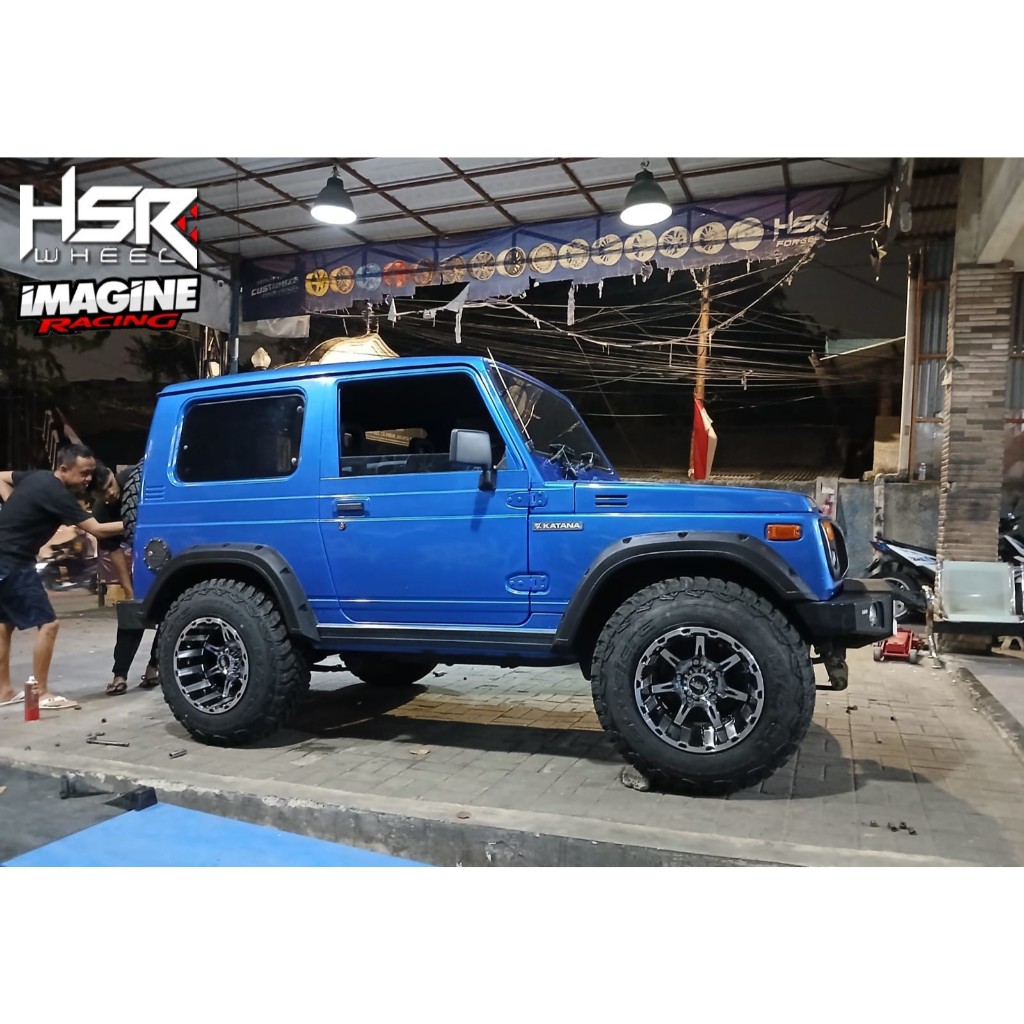 PROMO PAKET VELG MOBIL KATANA PLUS BAN HSR ASAKOTA R15 BAN SEMI OFFROAD 31X10,5 R15 ACCELERA M/T-01