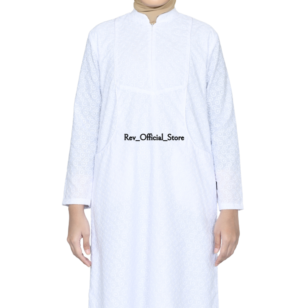 MURAH Gamis Umroh Wanita Full Bordir Bahan Katun Paris Baju Umroh Wanita/Busana Muslim Wanita Umroh