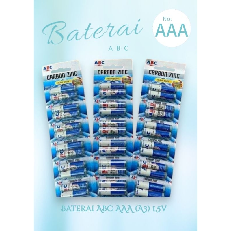 baterai ABC AAA (A3) 2 PCS/baterai remote/baterai kecil/baterai abc
