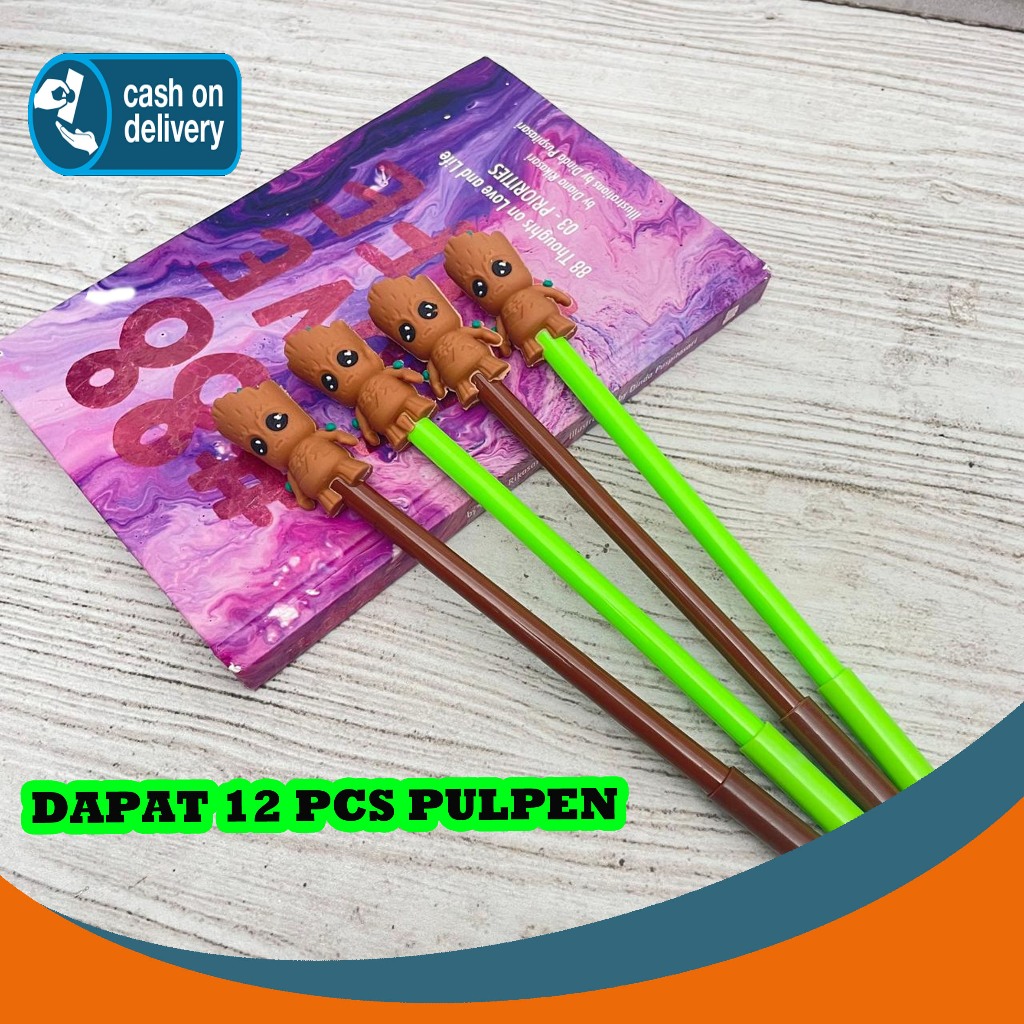 

SELUSIN (12 PCS) PULPEN GEL BABY GROOT PGK-1443 AVENGER MARVEL SUPERHERO HERO PEN PENA BOLPEN BOLPOIN LUCU KARAKTER ANAK ALAT TULIS KANTOR SEKOLAH MURAH TERMURAH COD